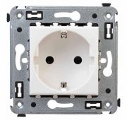 Розетка 1-м СП 2мод. Avanti «Белое облако» 16А IP20 2P+E защ. шторки бел. DKC 4400003