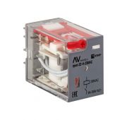 Реле промежуточное RPAt 22/4 5А 230В AC с кнопкой и мех. индикацией AVERES EKF rpat-22-4-230AC