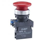 Кнопка «Грибок» NP8-11M/14 d40мм 1НО+1НЗ IP65 с самовозвратом красн. (R) CHINT 667265