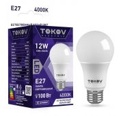 Лампа светодиодная 12Вт А60 4000К Е27 176-264В TOKOV ELECTRIC TKE-A60-E27-12-4K
