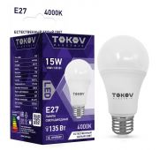 Лампа светодиодная 15Вт А60 4000К Е27 176-264В TOKOV ELECTRIC TKE-A60-E27-15-4K