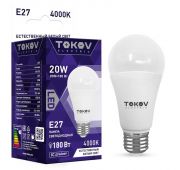 Лампа светодиодная 20Вт А60 4000К Е27 176-264В TOKOV ELECTRIC TKE-A60-E27-20-4K