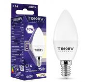 Лампа светодиодная 10Вт С37 3000К Е14 176-264В TOKOV ELECTRIC TKE-C37-E14-10-3K
