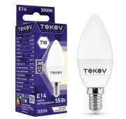 Лампа светодиодная 7Вт С37 3000К Е14 176-264В TOKOV ELECTRIC TKE-C37-E14-7-3K