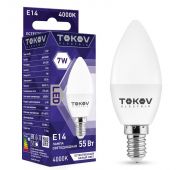 Лампа светодиодная 7Вт С37 4000К Е14 176-264В TOKOV ELECTRIC TKE-C37-E14-7-4K
