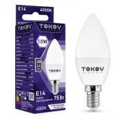 Лампа светодиодная 10Вт С37 4000К Е14 176-264В TOKOV ELECTRIC TKE-C37-E14-10-4K