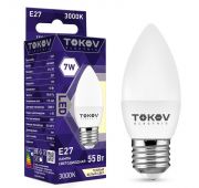 Лампа светодиодная 7Вт С37 3000К Е27 176-264В TOKOV ELECTRIC TKE-C37-E27-7-3K