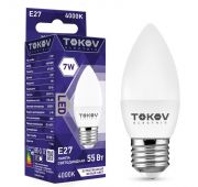 Лампа светодиодная 7Вт С37 4000К Е27 176-264В TOKOV ELECTRIC TKE-C37-E27-7-4K
