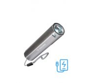 Фонарь аккумуляторный ручной LED 1Вт линза аккум. Li-ion 18650 1.2А.ч Power-bank USB-шнур ABS-пластик КОСМОС KOS116Lit
