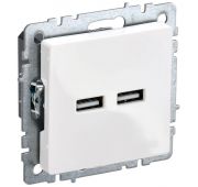Розетка BRITE USB A+A 3.1А РЮ10-1-БрБ механизм бел. IEK BR-U21-D31-K01