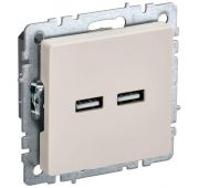 Розетка BRITE USB A+A 3.1А РЮ10-1-БрКр механизм беж. IEK BR-U21-D31-K10