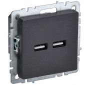 Розетка BRITE USB A+A 3.1А РЮ10-1-БрЧ механизм черн. IEK BR-U21-D31-K02