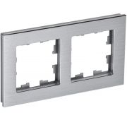 Рамка 2-м BRITE РУ-2-1-БрА металл алюм. IEK BR-M22-M-K47