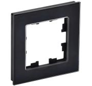 Рамка 1-м BRITE РУ-1-2-БрЧ стекло черн. IEK BR-M12-G-K02