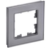 Рамка 1-м BRITE РУ-1-2-БрСе стекло сер. IEK BR-M12-G-K03