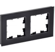 Рамка 2-м BRITE РУ-2-2-БрЧ стекло черн. IEK BR-M22-G-K02