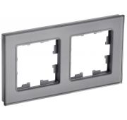 Рамка 2-м BRITE РУ-2-2-БрСе стекло сер. IEK BR-M22-G-K03