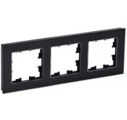Рамка 3-м BRITE РУ-3-2-БрЧ стекло черн. IEK BR-M32-G-K02