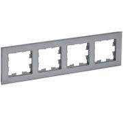 Рамка 4-м BRITE РУ-4-2-БрСе стекло сер. IEK BR-M42-G-K03