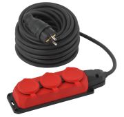 Удлинитель силовой UK-3e-3x1.5-20m-IP44(KG) с заземлением 3 розетки каучук 20м КГ 3х1.5кв.мм IP44 Эра Б0057581