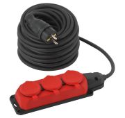 Удлинитель силовой UK-3e-3x1.5-30m-IP44(KG) с заземлением 3 розетки каучук 30м КГ 3х1.5кв.мм IP44 Эра Б0057582
