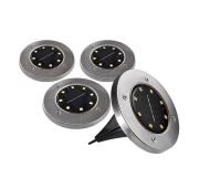 Светильник светодиодный SLR-S14 8SMD грунтовый IP44 корпус нерж. сталь солнечная батарея (уп.4шт) ФАZА 5041011