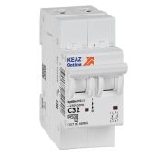 Выключатель автоматический модульный 2п C 32А 4.5кА OptiDin BM63-2C32-4.5-УХЛ3 КЭАЗ 326806