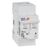 Выключатель автоматический модульный 2п C 6А 4.5кА OptiDin BM63-2C6-4.5-УХЛ3 КЭАЗ 326801