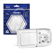 Блок ОП Nix (розетка 16А 250В с заземл. 2-кл. выкл. 10А) IP54 бел. TOKOV ELECTRIC TKE-NX-V2RZ-C01T-IP54