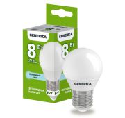 Лампа светодиодная G45 8Вт шар 6500К E27 230В GENERICA LL-G45-08-230-65-E27-G